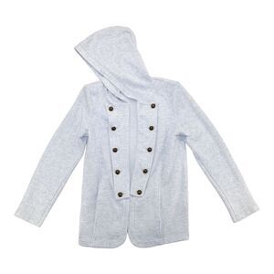 Tommy Hilfiger Womens Medium Light Gray‎ White Cotton Knit Cardigan